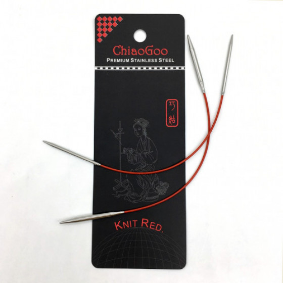 Круговые металлические спицы ChiaoGoo Knit Red 23 см 3,5 мм