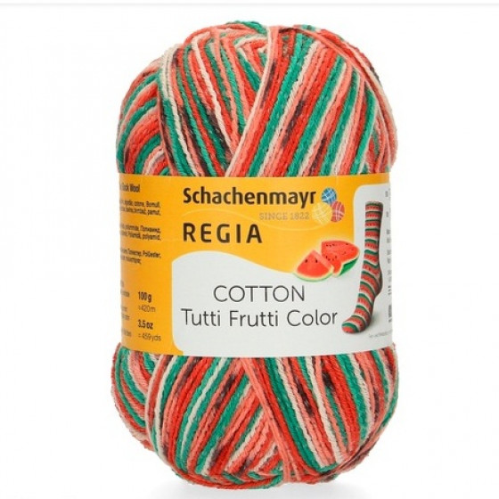 Пряжа, Schachenmayr Regia Cotton Tutti Frutti Color Арбуз 02421