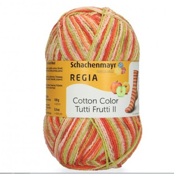 Пряжа, Schachenmayr Regia Cotton Tutti Frutti Color Яблоко 02426