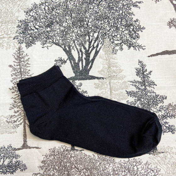 Носки шелковые укороченные, черные, размер 44-45, НС12