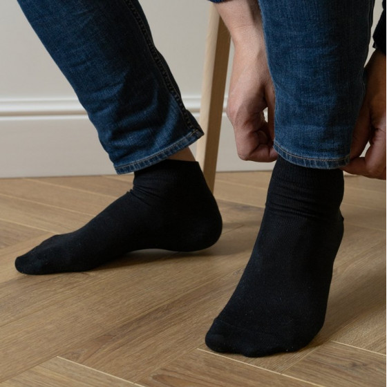Носки шелковые укороченные, черные, размер 46-47, НС74