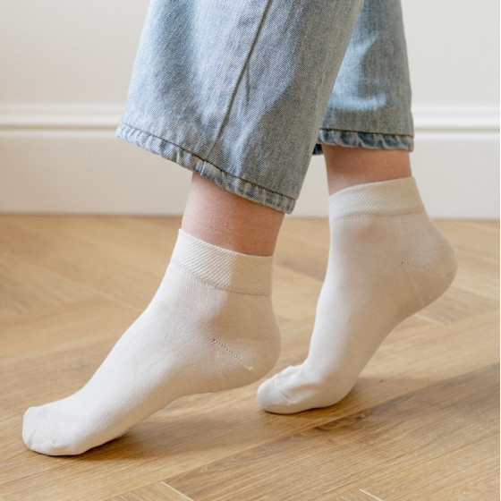 Носки шелковые укороченные, молочные, размер 35-36, НС77