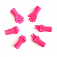 Наконечники для спиц "Руки", розовый неоновый (АС252-С2)