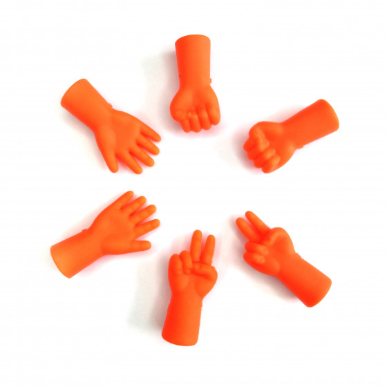 Наконечники для спиц "Руки", оранжевый неоновый (АС252-С3)